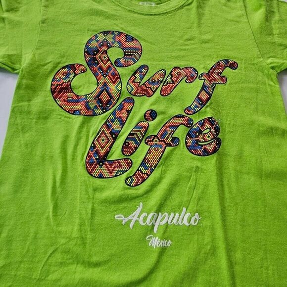 Bundle Lot 2 Unisex Short Sleeve Crew Neck T-Shirts Acapulco Mexico Print Size S - Picture 3 of 16
